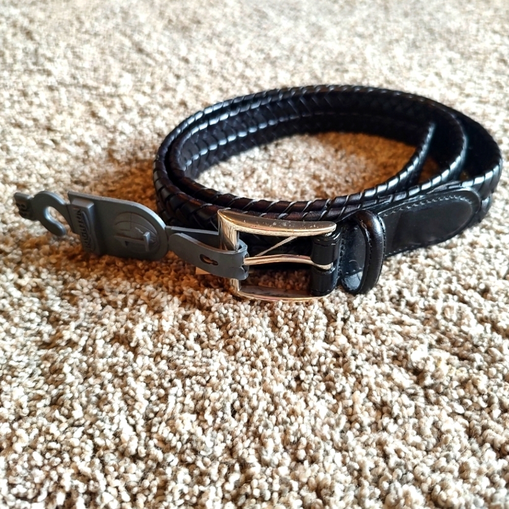Black Braided Leather Belt - Women's Stylish Accessory
